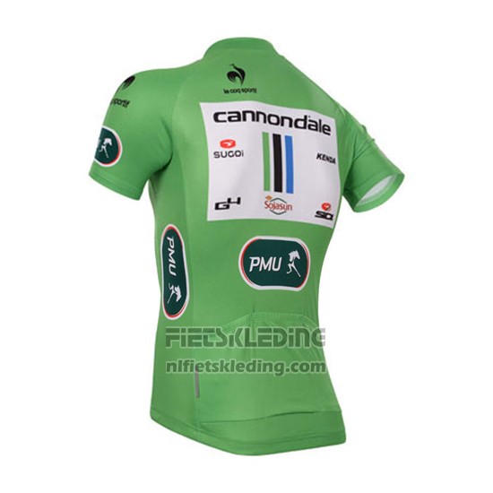 2013 Fietskleding Cannondale Lider Groen en Wit Korte Mouwen en Koersbroek